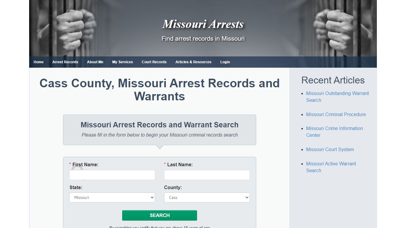 Cass County, Missouri Arrest Records and Warrants